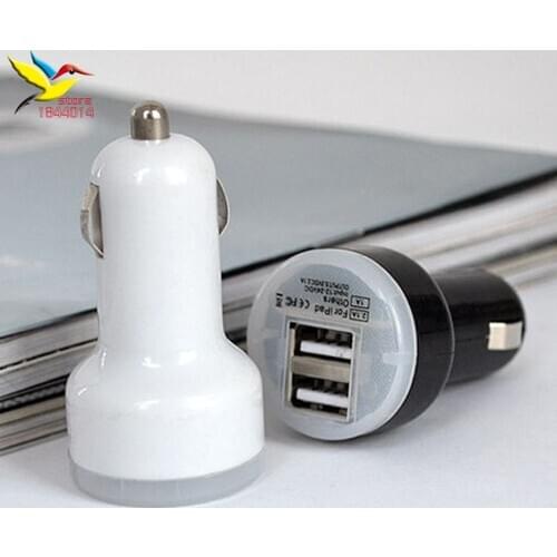 2in1 Nipple style Dual USB 2 Port Cigarette Car Charger 2.1A Auto Power Adapter for iphone 4 5 6 7 ipad Samsung Colorful 300pcs