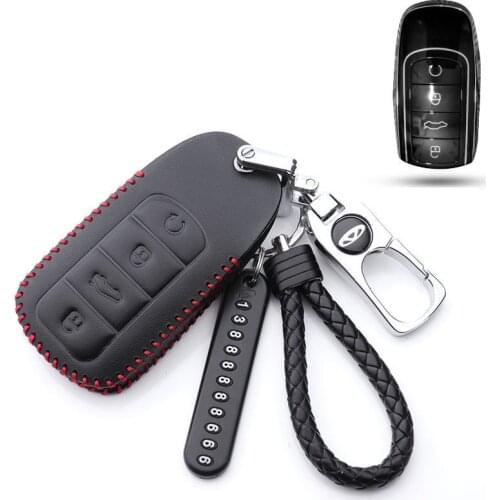 Leather Car key cover key Case Shell For Chery Tiggo 8 PLUS Arrizo 5PLUS special leather remote key bag buckle Accessories 2021