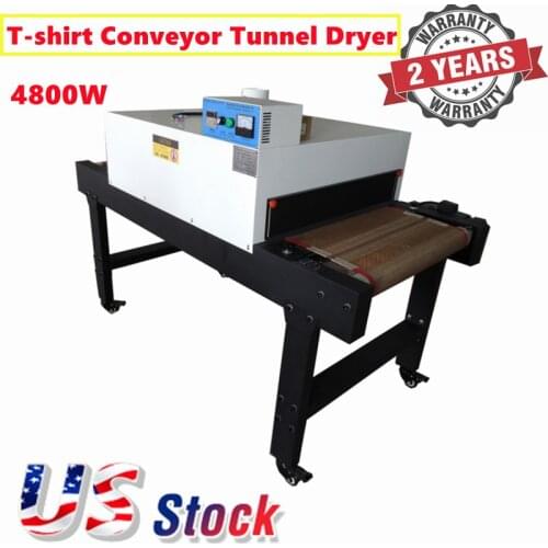 220V 4800W Small T-shirt Conveyor Tunnel Dryer 5.9ft. Long x 25.6" Belt for Screen Printing