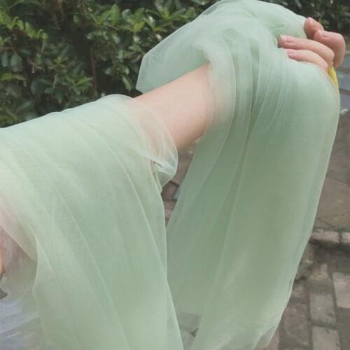 Avocado Grey Green Grass Green Veil Wedding Dress Mesh Fabric Cloth Grass Wedding Decoration Accessories