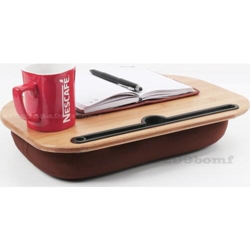 Bamboo Lap Table Bed Laptop Pillow Table Cup Holder Multifunctional Mobile Sofa Car Lazy Shelf Portable Single Computer Table