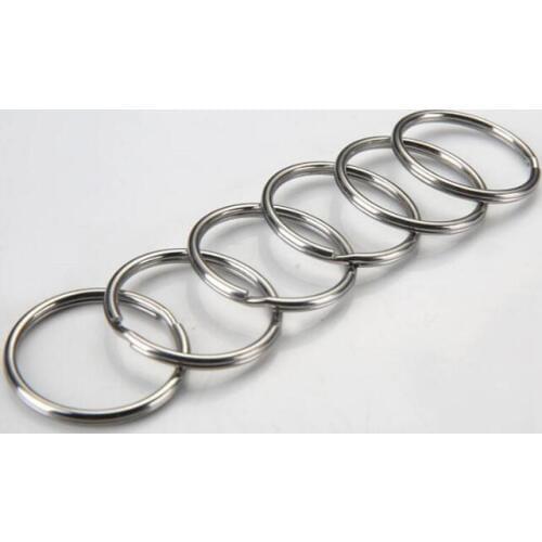 BASEHOME 50pcs/lot 304 Stainless Steel Keychain Circle Keyring Findings Fit DIY Keychain Ring Circles Accessories