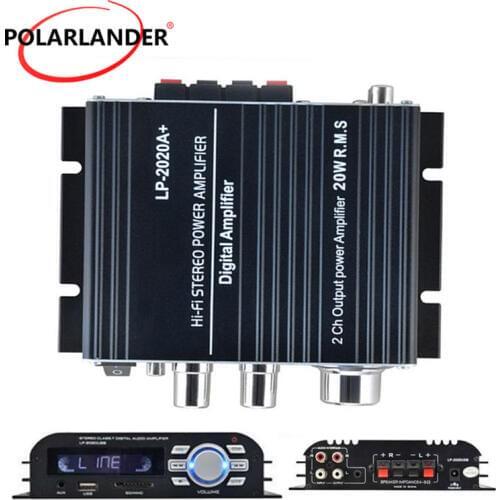 LP2020A+USB Digital Amplifier Car Amplifier Connect to Speaker or Subwoofer