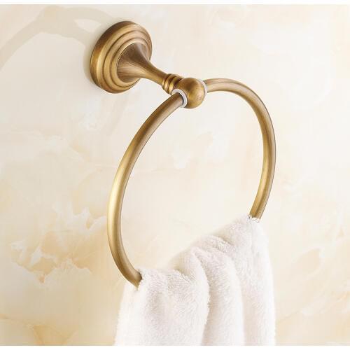 Hand Towel Ring Holder Wall Mounted Bathroom Accessories Antique Brass Round Hanging Towel Hanger ZD922