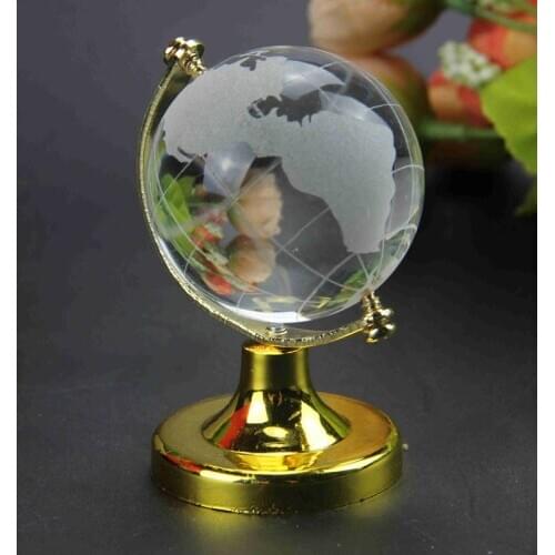 Hot sell 100pcs/lot Crystal Glass Clear Desk Decor Tellurion Ornaments Gifts crystal glass earth globe Wedding Souvenirs Gifts