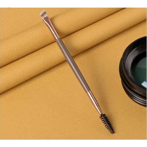 Makeup tools single Eyelashes Eyebrow double-ended brush plastic handle aluminum tube man-made fiber