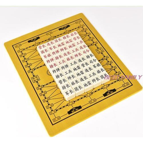 Classic Land Battle Chess War Game Junqi Backgammon Army Combat Chess Kriegspiel Child Puzzle Game PU or Plastic Chessboard P06