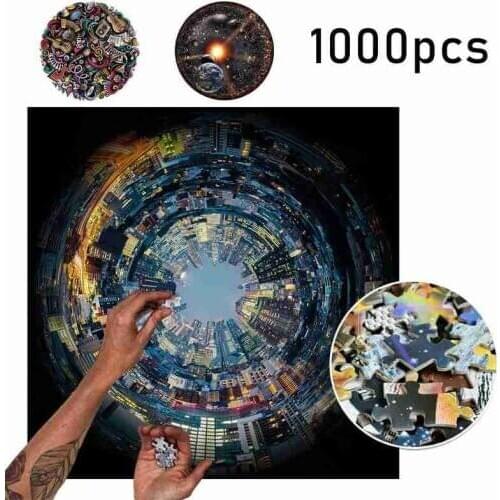 1000 Pieces Round Jigsaw Puzzles Creative Musical Instrument/Building Jigsaw Paper Puzzles Educational Toy For Adults Kids Gifts