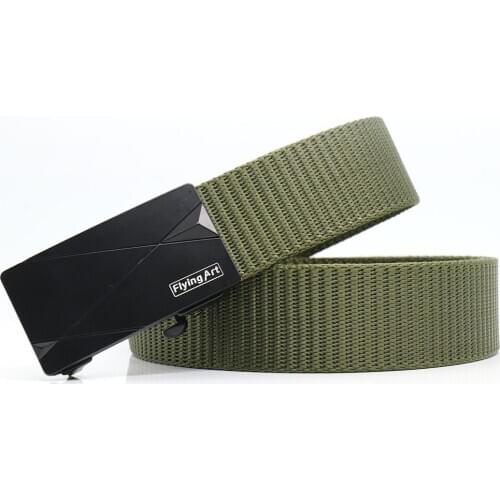 Flying Art 34MM Automatic Buckle Ratchet Wearable Belt Black Customized Metal Quick Release Adjustable Automatic Belt Buckle