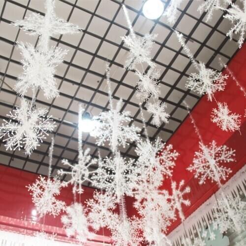 Hot Sale 1 set Xmas Classic Charming White 3D Snowflake New Year Party Holiday Christmas Ornaments Home Party Decorations