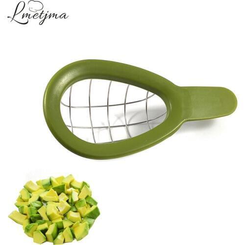 LMETJMA Avocado Slicer Stainless Steel Avocado Cuber Tool Avocado Cutter Dice & Cube with Ease Kitchen Fruit Tools PL0010