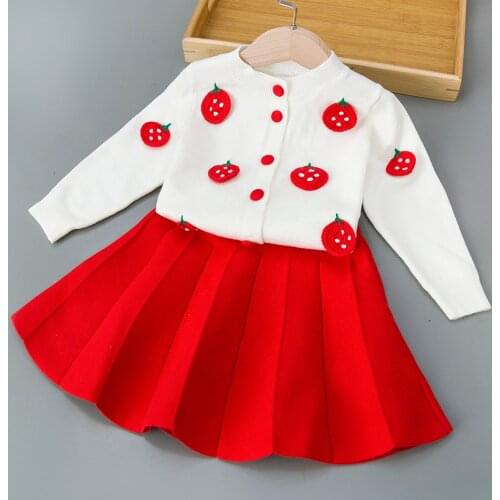 LZH Toddler Baby Girl Clothes 2021 Autumn Winter Children Clothing Knitted Sweater Skirts Suit 2Pcs Kids Clothing For Girls Sets