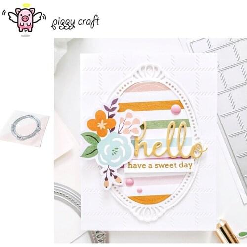 Piggy Craft metal cutting dies cut die mold New Fancy Oval Frame Scrapbook paper craft knife mould blade punch stencils dies