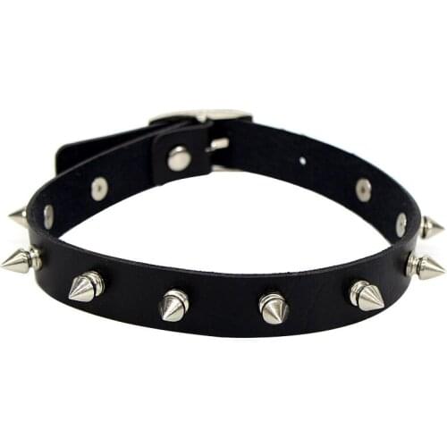 Metal Spike Choker PU Leather Collar Necklace Punk Necklace Statement Jewelry for Women Neck Accessories Festival Jewelry Gift