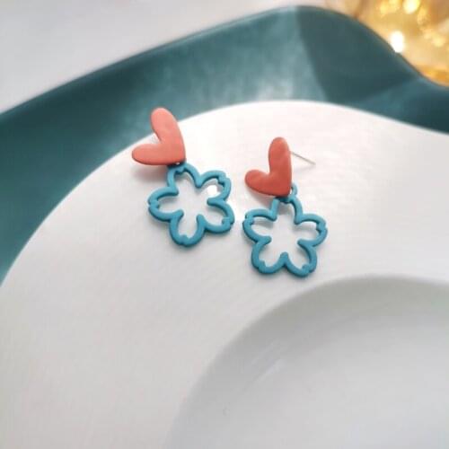Mihan S925 needle Sweet Jewelry Heart Earrings Popular Design Sweet Temperament Flower Drop Earrings For Women Gifts