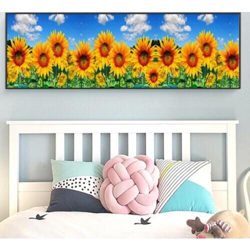 Flower Sea Diamond Painting Modern Art, Sunflower 5d Diy Handmade Embroidery Kit Full Square Round Drill Home Decor