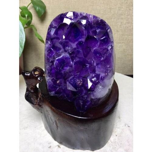 Natural amethyst raw stone purple crystal cluster block Amethyst cave cornucopian wealth degaussing decoration