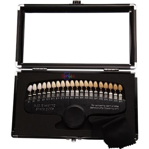 1Set Dental tooth 20Colors Teeth Whitening 3DShade Guide Color Comparator Mirror Dental Plate Dentistry Bleaching Comparator