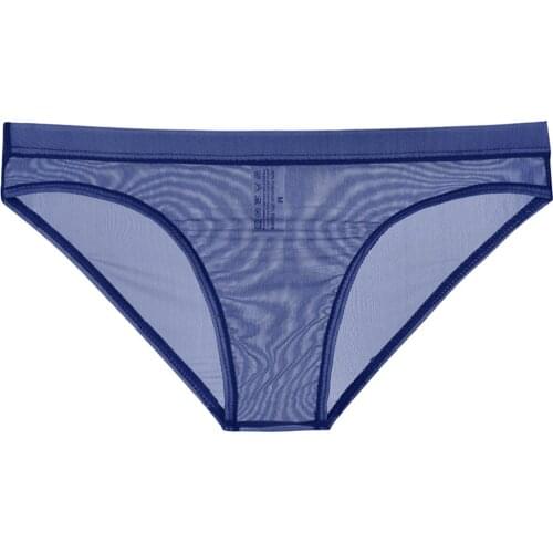 New Mens Low Rise Underwear Briefs Sexy Breathable Thong Lingerie See Through Mens Mesh Transparent Underwear