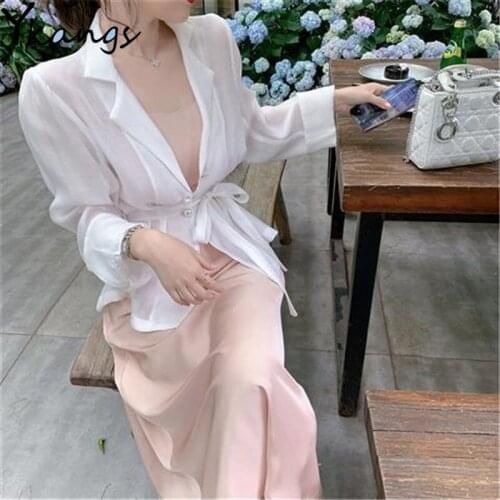 Autumn Casual Satin Elegant Dress Women Solid Sexy Backless Streetwear Blazer 2 Piece Suit Sweet Loose Pink Chic Dress Female
