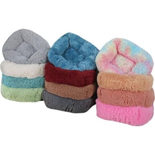 Plush Pet Bed Mat Solid Color Winter Warm Soft and Comfortable Beds for Dogs Cats 12 Colors for Option
