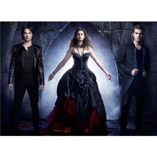 Full Round 5d Diy Diamond Painting "the Vampire Diaries" Diamond Embroidery Cross Stitch Patterns Diamond Mosaic Home Decor Gift