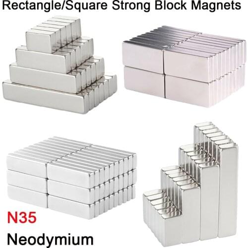 Rectangular/Square Magnets 5mmx5mmx5mm~20mmx20mmx3mm Rare Earth Neodymium Iron Boron Permanent Magnet N35