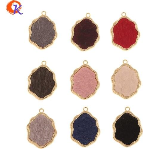 Cordial Design 50Pcs 24*32MM Jewelry Accessories/DIY Making/Fabric Effect/Irregular Shape/Hand Made/Charms/Earring Findings