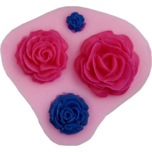 Flower 7*7*1.5CM Rose flower Shape 3D Silicone Mold Soap Chocolate Mould For Kitchen Baking Clay DIY Cake Decorating Tools Gift