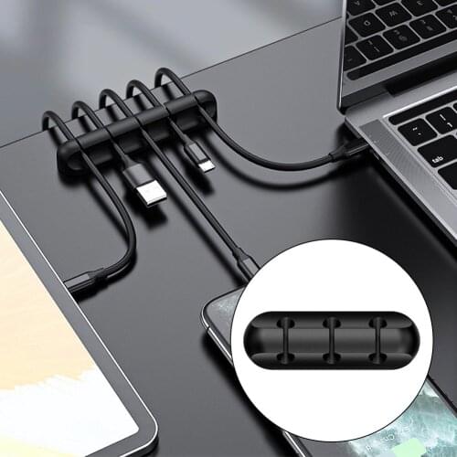 Silicone USB Cable Organizer Wire Winder Desktop Tidy Management Clips for Mouse Headphone Keyboard Cable Wire Wrapper