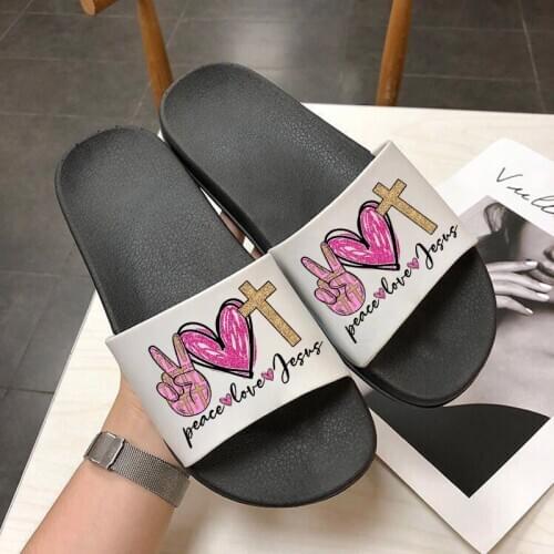 Summer Women Slippers Indoor Comfortable Open Toe Slides Womens Beach Shoes Woman Cute Cartoon Non-slip Slipper