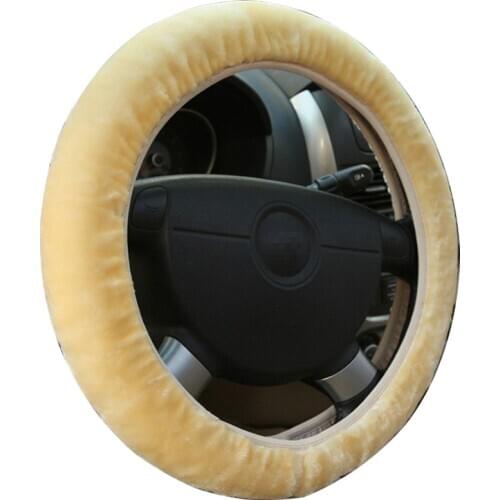Keep warm artificial plush fur easy install car steering wheel covers size 38cm fit for most cars used in winter hot wheels hub