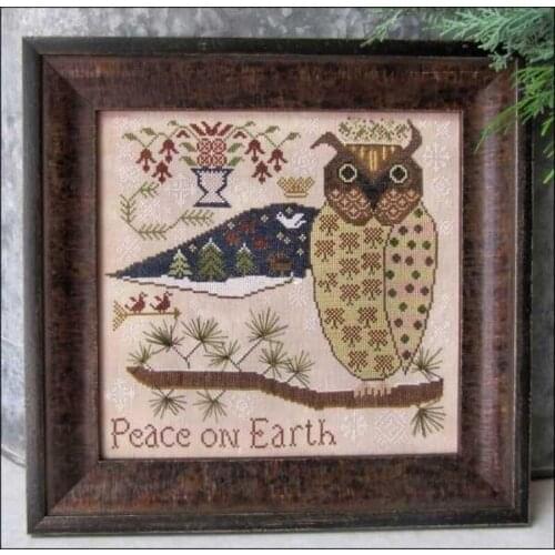 Top Customized Embroidery Owl at Night Modern Trendy Cross Stitch Patterns with 100% Cotton Floss & Free Shipping for Home Decor