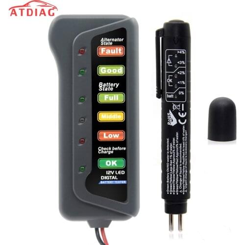 Best price brake fluid tester 12V Automotive Car Battery Tester LCD Digital Test Analyzer Auto System Analyzer Alternator