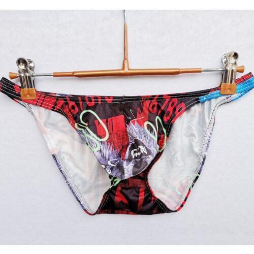 New Mens Underwear U convex Bag Hip Sexy Fashion Print Bikini Mens Briefs Comfortable Breathable Quality Male Panties HT030