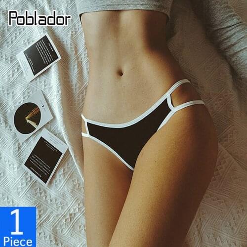 Poblador New Sexy Womens Cotton Panties Underwear Hollow Out Briefs Solid Low Waist Breathable Panty Soft Comfort Lady Lingerie