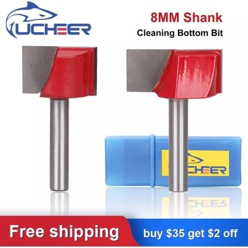 UCHEER 1pc Cleaning bottom Engraving Bits 8mm solid carbide router Woodworking Tools CNC milling cutter endmill for wood