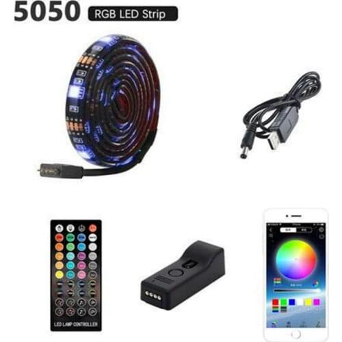 USB Bluetooth LED Strip Lights SMD 5050 RGB Flexible Ribbon Waterproof LED Light Tape Diode DC 5V Voice Control IR Controller