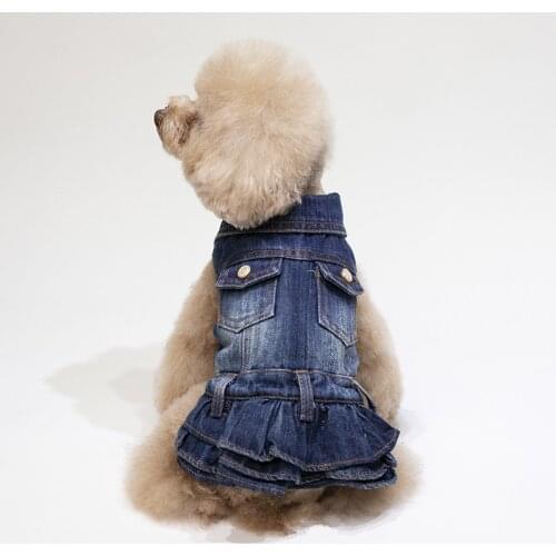 Spring Dog Dress Denim Jeans Skirt Cat Chihuahua Yorkie Clothes Puppy Small Dog Clothing Skirt Maltese Poodle Pomeranian Costume