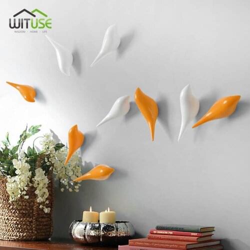 3D Birds Resin Hook Cloth Hat Hanger Wall Door Hangers Organizers Home Decoration Resin Storage Rack Coat Hat Bag Holder