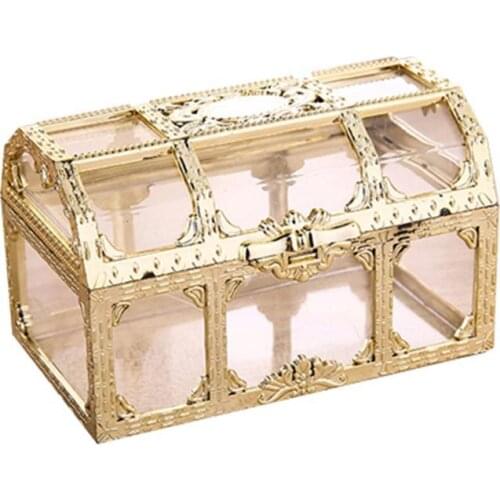 Vintage Transparent Storage Box Wedding Jewelry Necklace Rings Box Case Gift Candy Trinket Holder Display Organizer Container