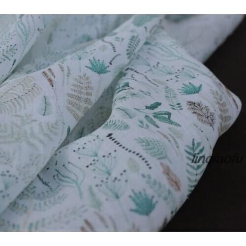 High-end clothing linen fabric Clear high fashion print burlap material