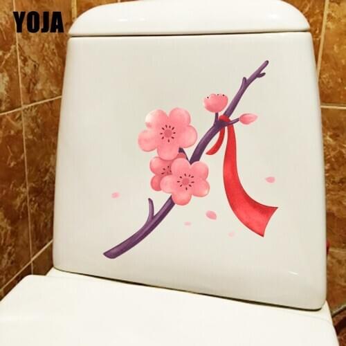 YOJA 16.1*23.1CM Hand Painted Ancient Plum Creative Toilet WC Decor Home Living Room Wall Sticker T1-0784
