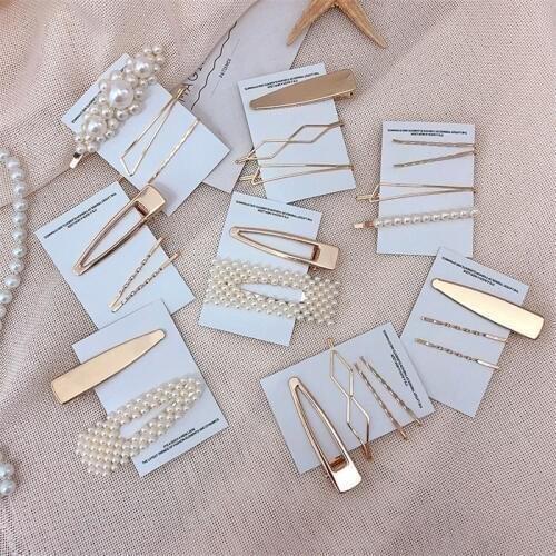 Fashion 3pcs / set Metal Hair Clips Women pearl Hairpin Girls Hairpins Pin Baby Hairpin Hair Accessories Drop ship New Arrivals