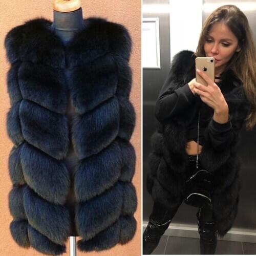 Vest for Women 100% Real Fox Fur Women gilet en fourrure de renard Coat Plus Size S-6XL Vest Natural Whole Fox Fur