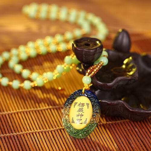 2PCS Buddhism temple master Mantra amulet Pendant exorcise evil spirit safety health Bring good luck money multipurpose talisman