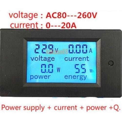 20A AC Multifunction Digital LED Power Panel Meter Monitor Power Energy voltage meter