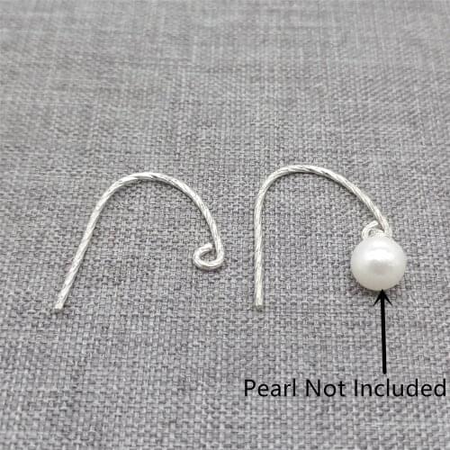 8prs of 925 Sterling Silver Sparkle Earring Ear Wires for Half Drilled Pearl