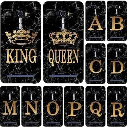 Phone Case For Fundas Asus ZenFone Selfie ZD551KL 5.5" Marble Golden alphabet background Soft Print Cover