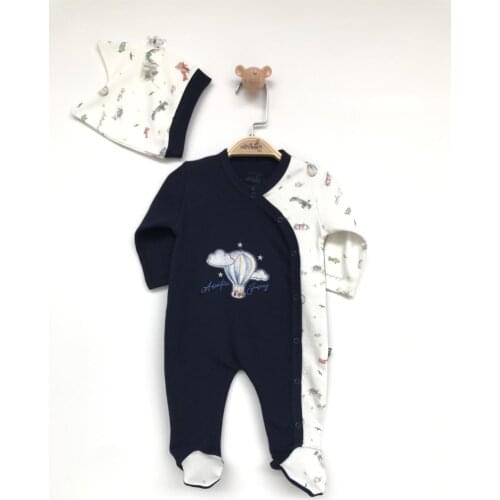 New Born Flying Balloon Figure Doll Jumpsuit Newborn Essentials Natural Organic Embroidery Baby Clothing Cotton Baby Gift